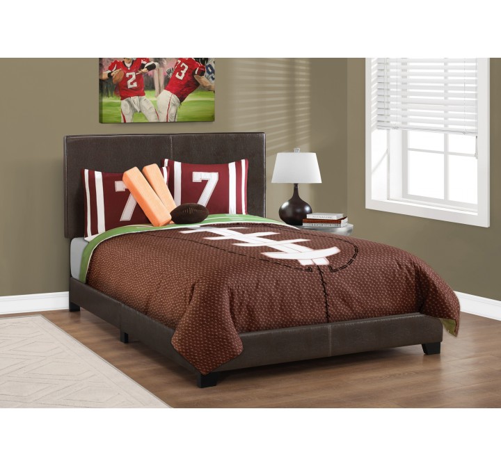 Bed - Full Size / Dark Brown Leather-look