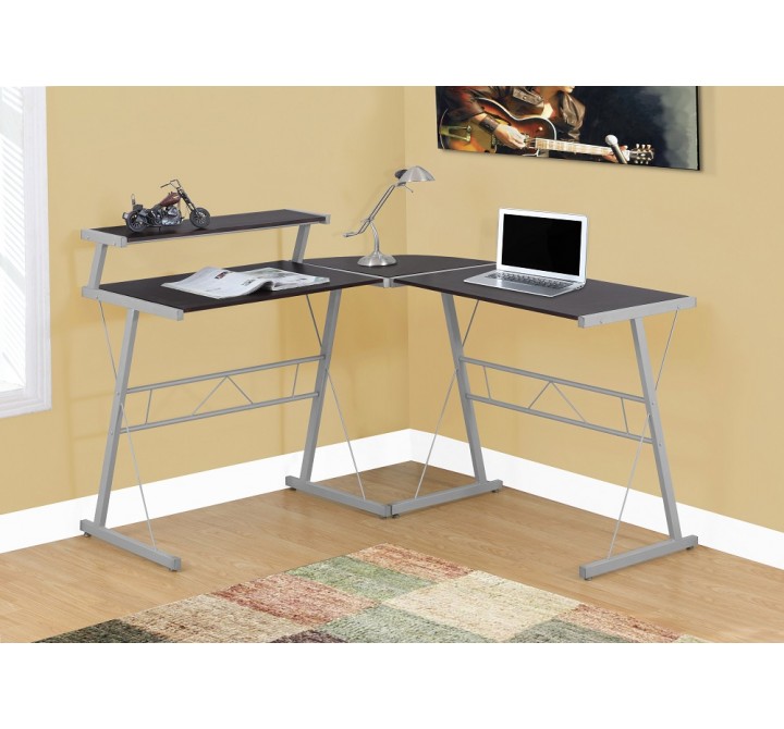 34"L - Cappuccino Top / Silver Metal