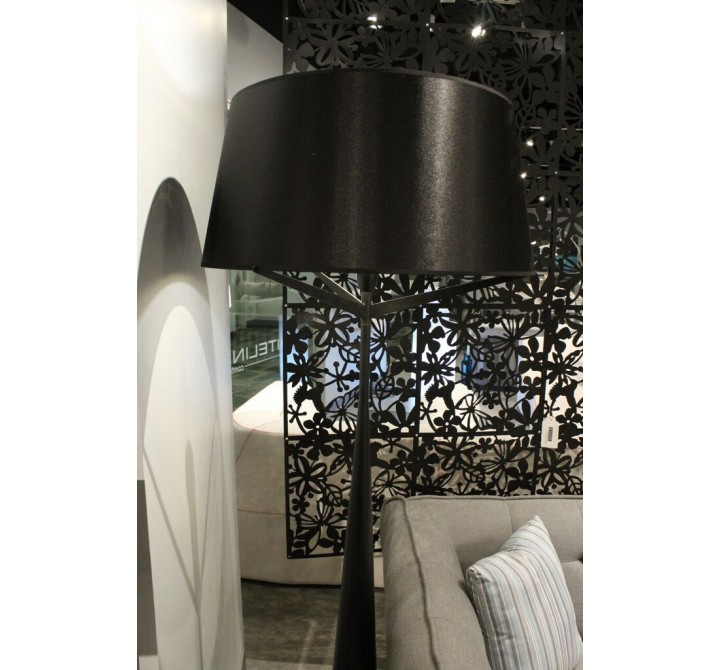Paris Floor Lamp Black Carbon Steel And Fabric - Lifestyle