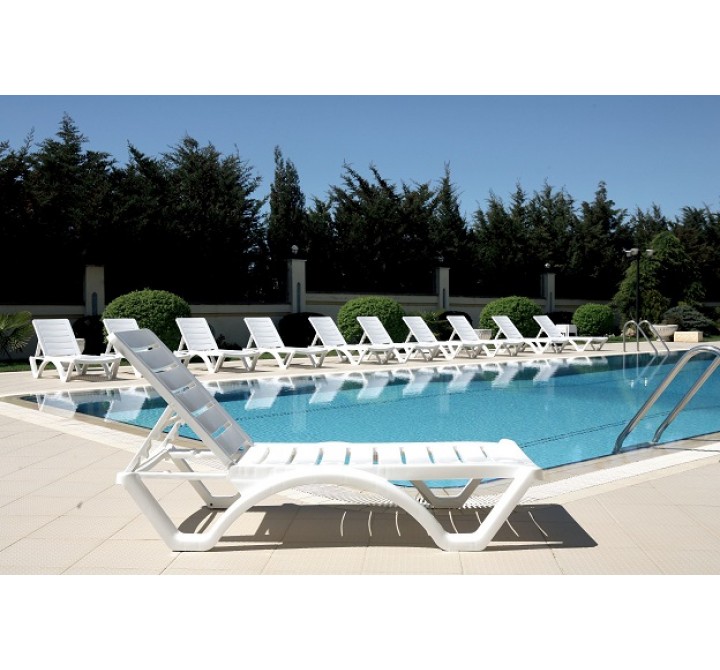 Aqua Pool Chaise Lounge White