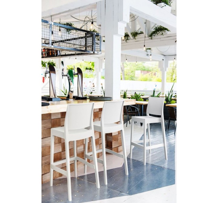 Maya Resin Barstool White - Lifestyle Shot