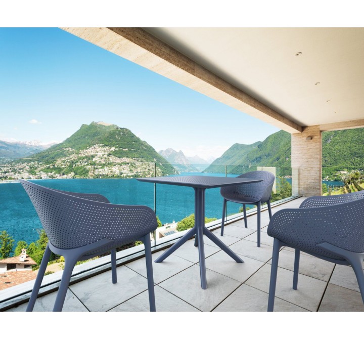 Compamia Sky Square Outdoor Lounge Table - Dark Gray