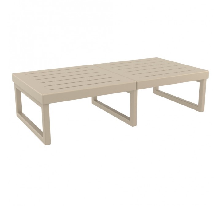 Mykonos Rectangle Lounge Table Taupe - Angled