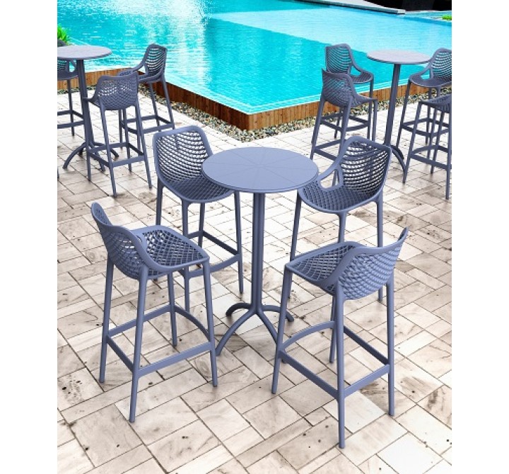 Octopus Round Bar Table Dark Gray 