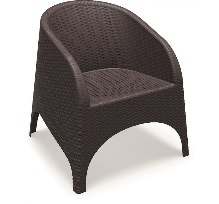 Aruba Resin Wickerlook Chair - Black - Angled
