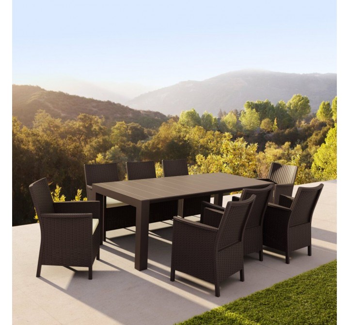 Compamia California 9-Piece Extendable Dining Set - Brown