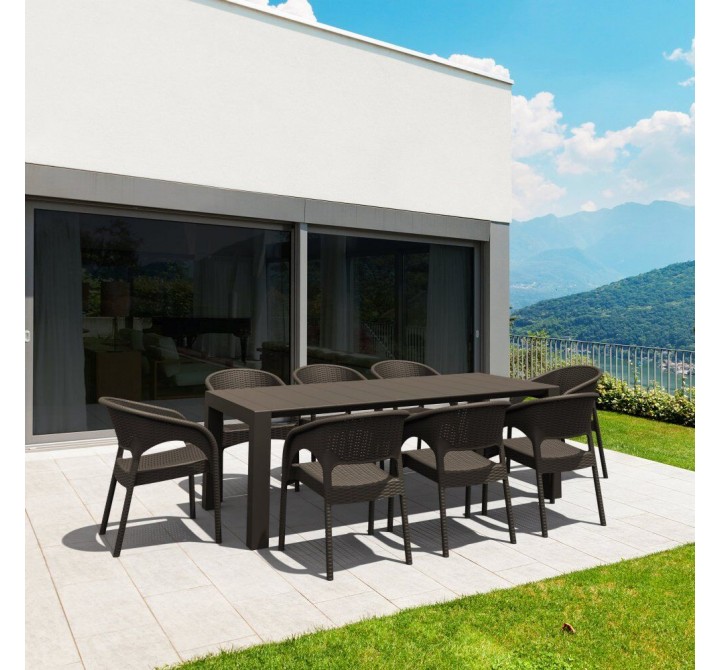 Compamia Panama California 9-Piece Extendable Dining Set - Brown
