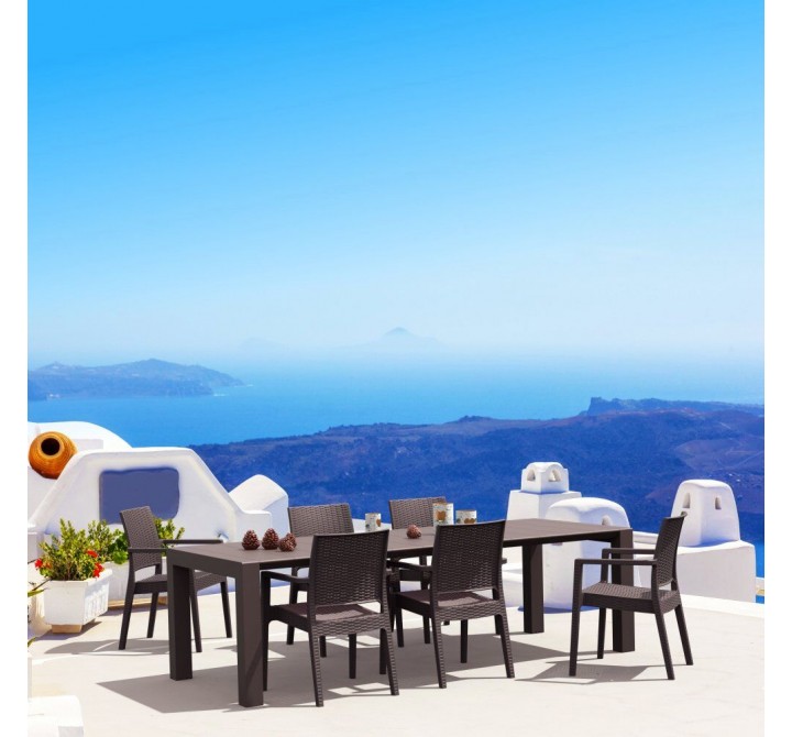 Compamia Ibiza Wickerlook 7-Piece Extendable Dining Set - Brown