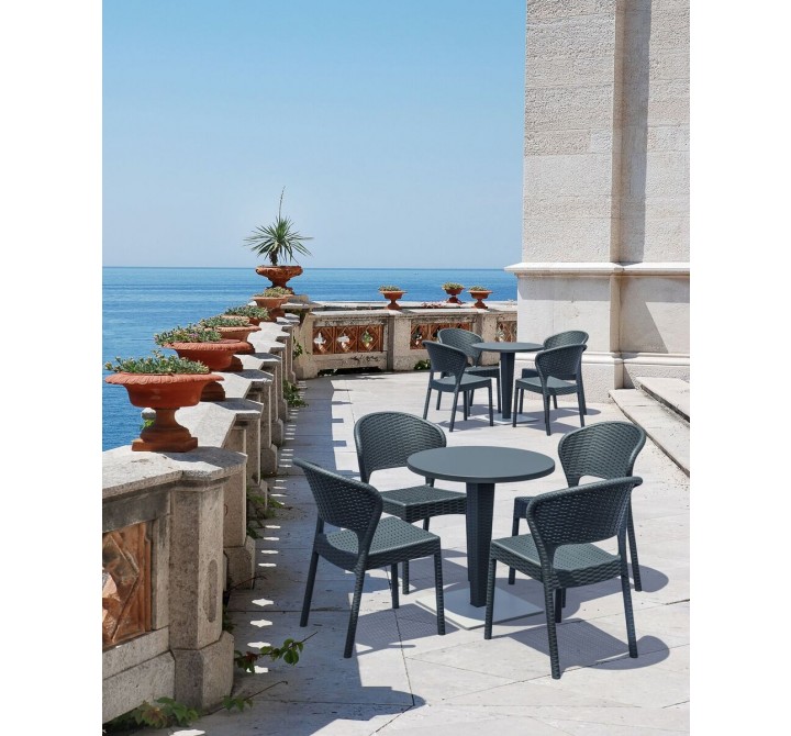 Daytona Resin Wickerlook Dining Chair White - Front