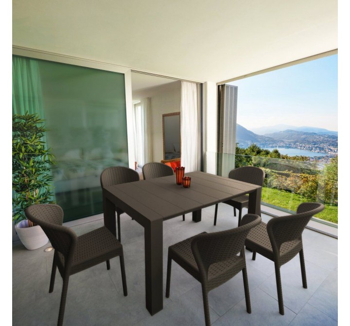 Compamia Daytona Wickerlook 7-Piece Extendable Dining Set - Brown