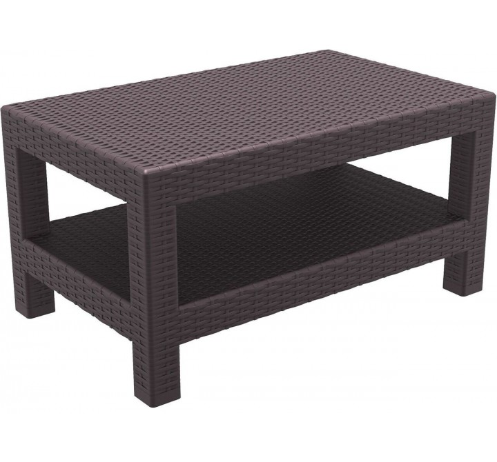 Monaco Rectangle Patio Coffee Table - Brown