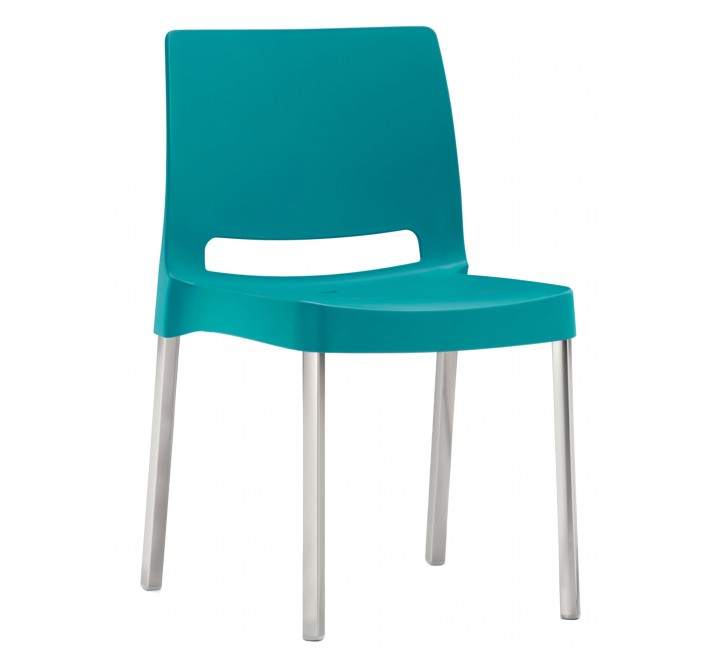 Molded Polypropylene With Aluminum Legs Side Chair - JOI-AQUA