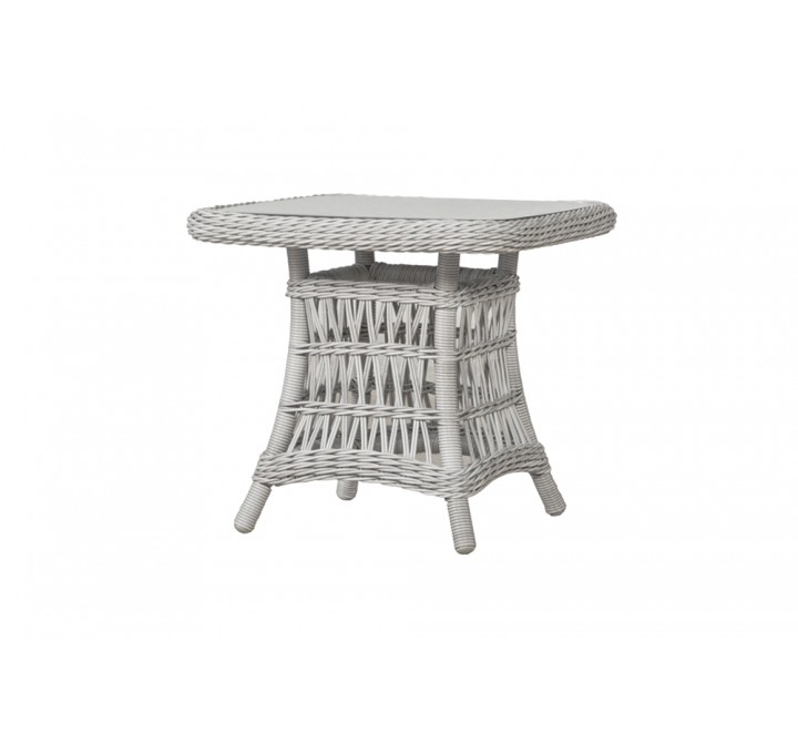 Mackinac 24.5" Square End Table in Putty - Angled