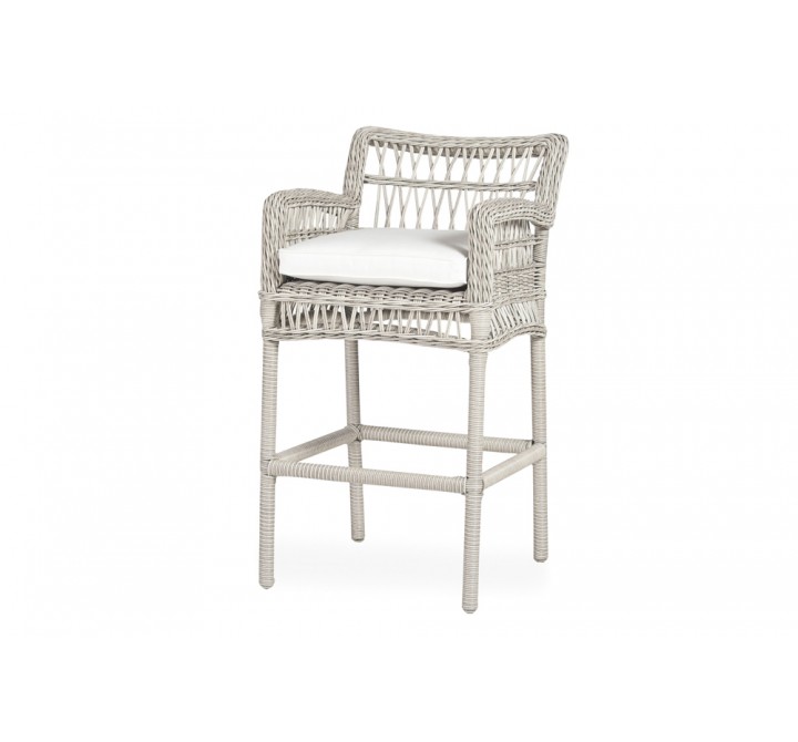 Mackinac Bar Stool in Putty Wicker - Angled