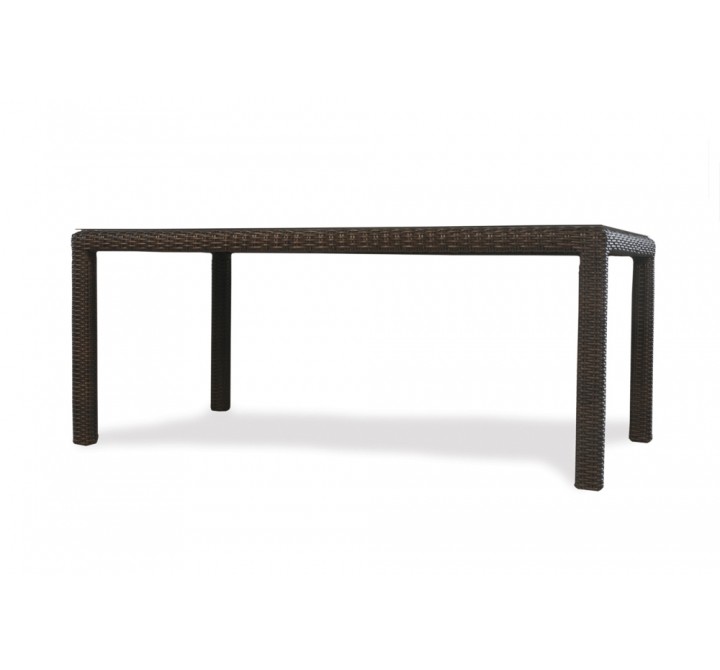 Mesa 72" Rectangular Umbrella Dining Table in Pecan - Angled