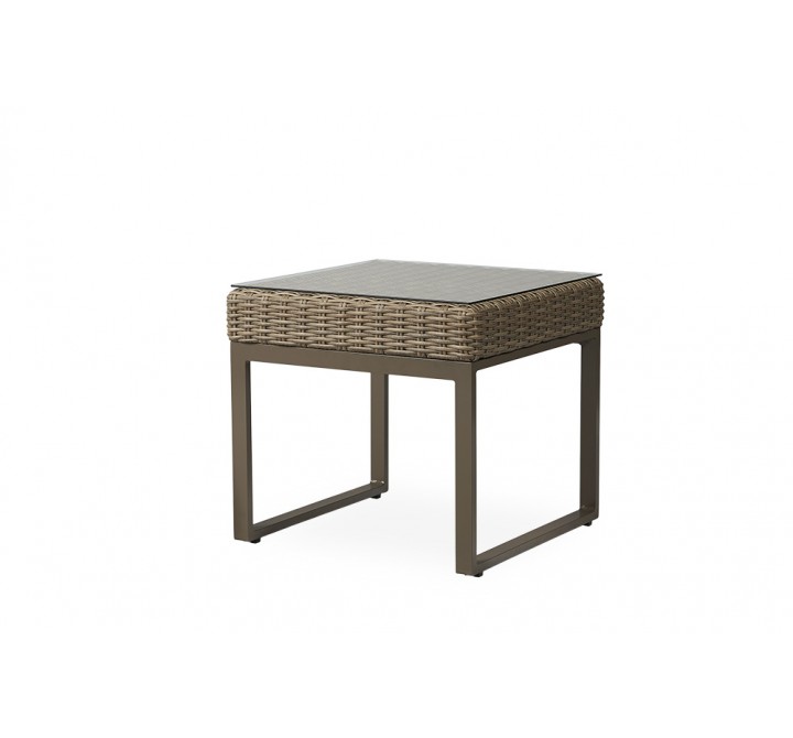 Milan 24.5" Square End Table in Brushwood - Angled