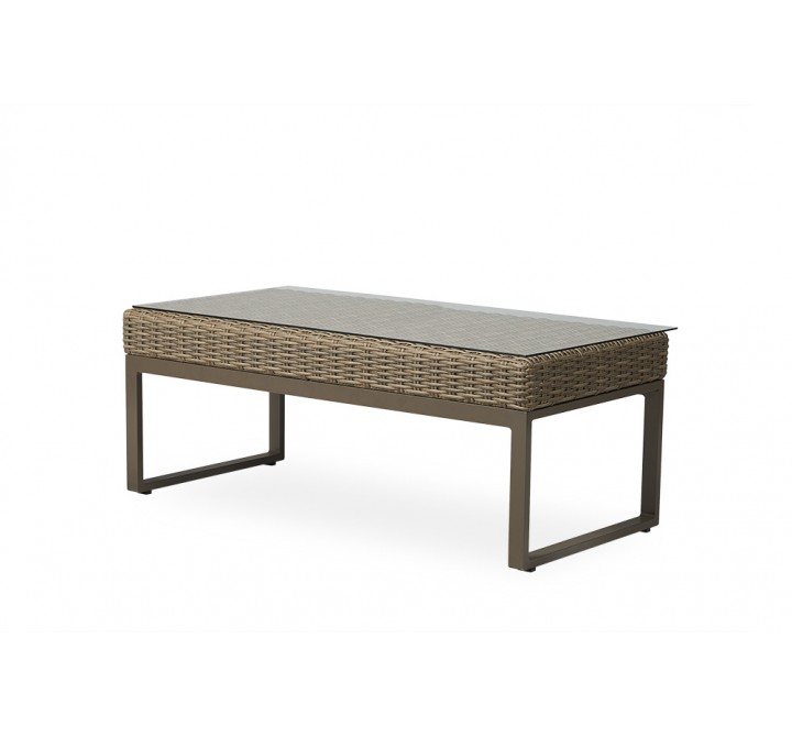 Milan 48.75" Rectangular Cocktail Table in Brushwood - Angled