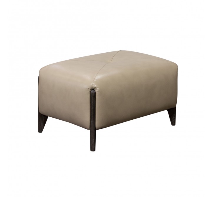 Diamond Sofa Monaco Rectangular Ottoman in Tan Blended Leather with Ash Wood Trim & Leg 
