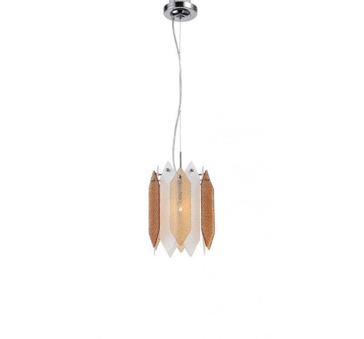 ZEEV Lighting Stratus Pendant - Chrome With Amber 