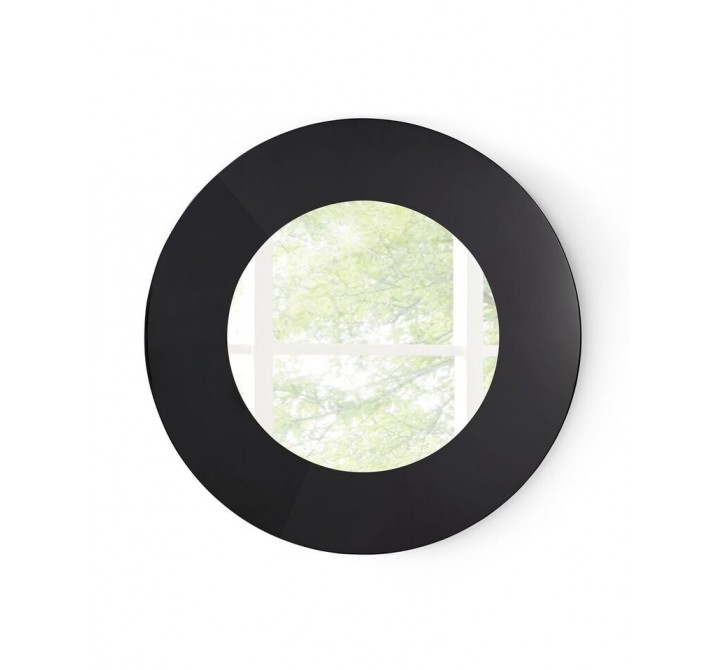 Delaney Mirror In High Gloss Black Lacquer - Front