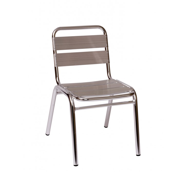 Parma Stacking Side Chair - Anodized Aluminum Frame