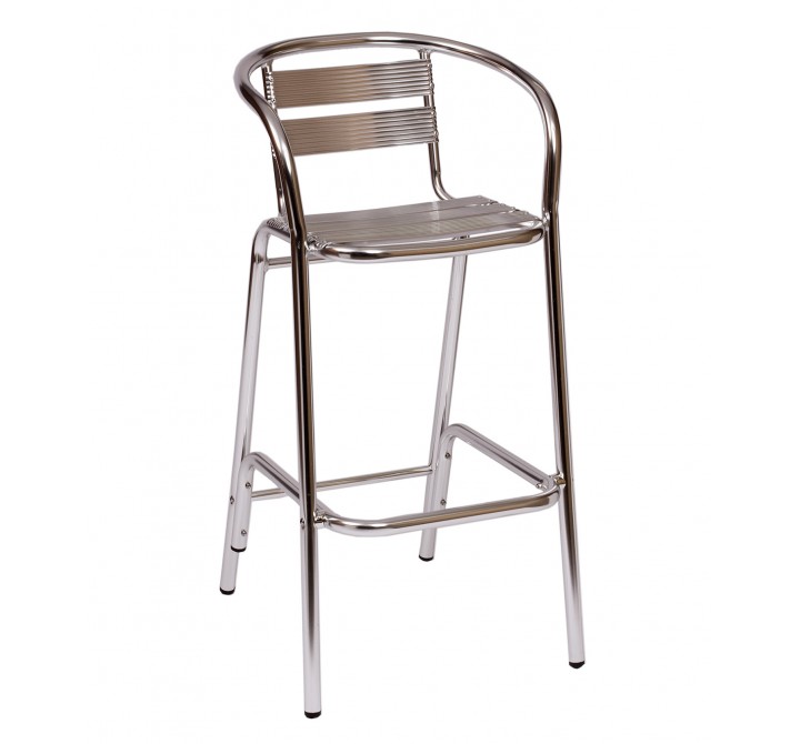 Parma Arm Barstool - Anodized Aluminum Frame