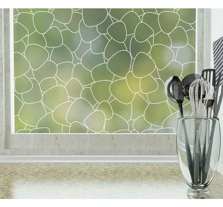 Odhams Press Pebbles Frosted Non-Adhesive Decorative Window Film - Privacy Cling Film