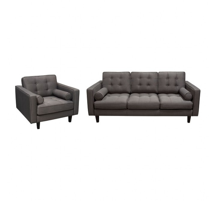 Diamond Sofa Neptune Sofa & Arm Chair Set in Grey Fabric 