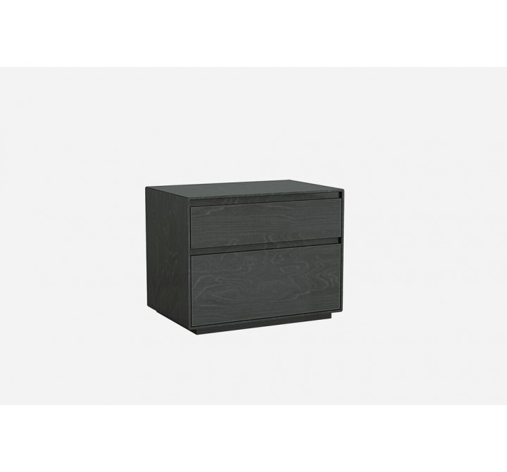 Malibu Night Stand High Gloss Grey Self Close Drawers