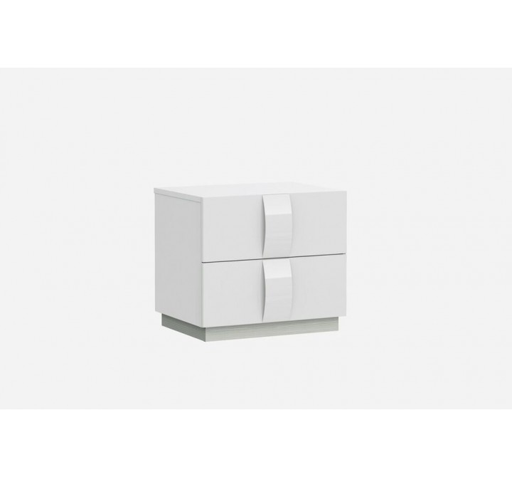 Kimberly Nightstand High Gloss White With Self-closing Runners