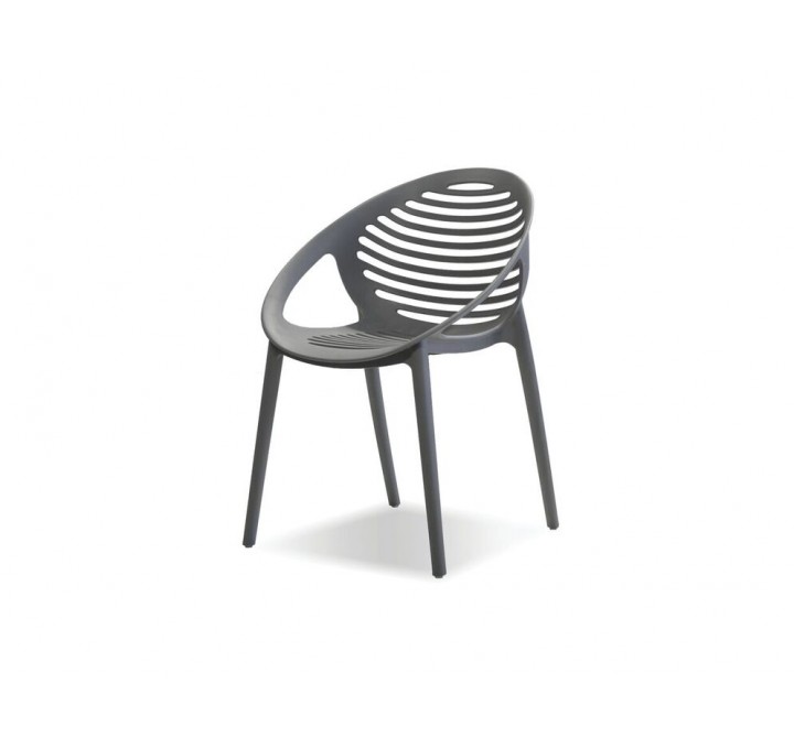 Gravely Arm Chair Grey Polypropylene -  Angle