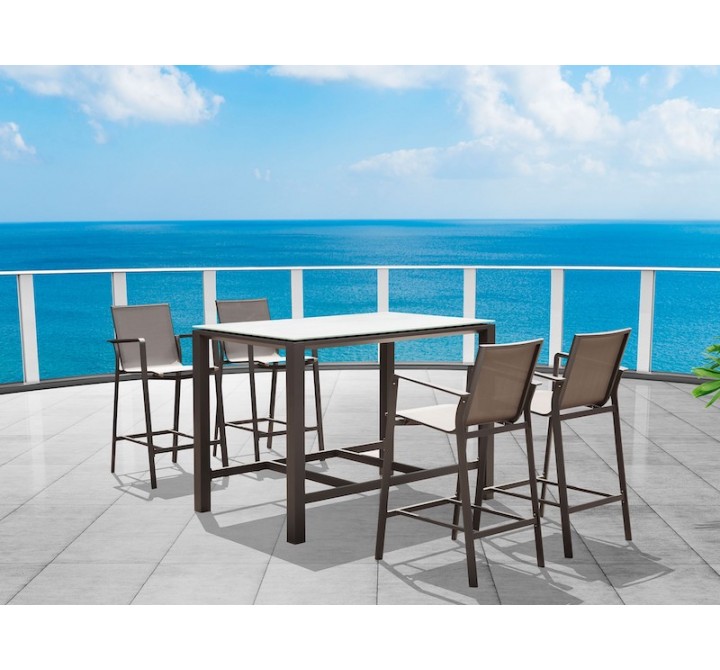 Whiteline Modern Living Vargas Outdoor Barstool - Set of 4
