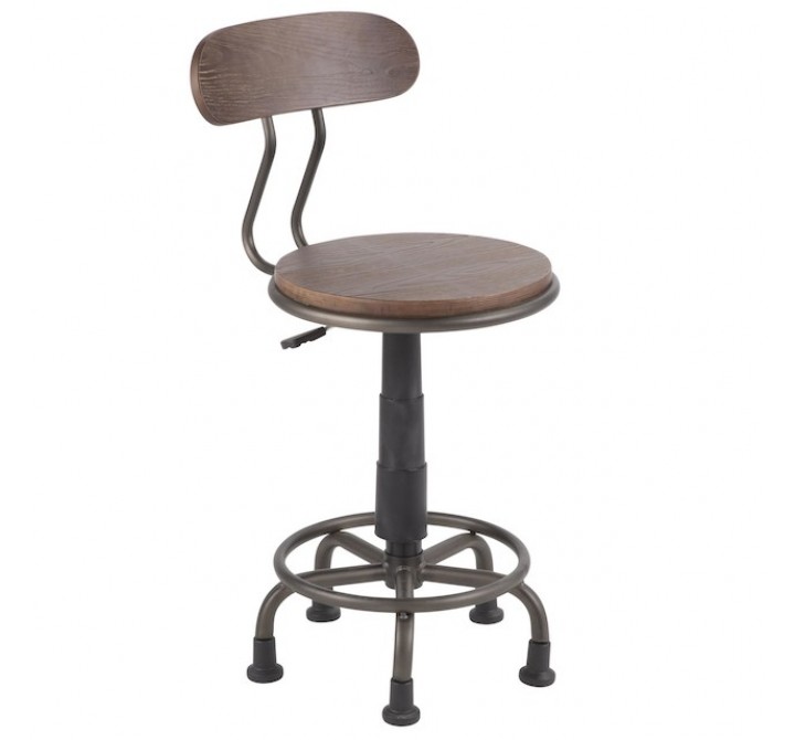 LumiSource Dakota Task Chair - Antique + Brown - Perspective