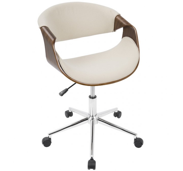 LumiSource Curvo Office Chair - Cream - Perspective