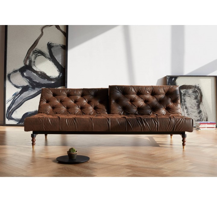 Oldschool Sofa in Retro Lacquer and Vintage Black Leather