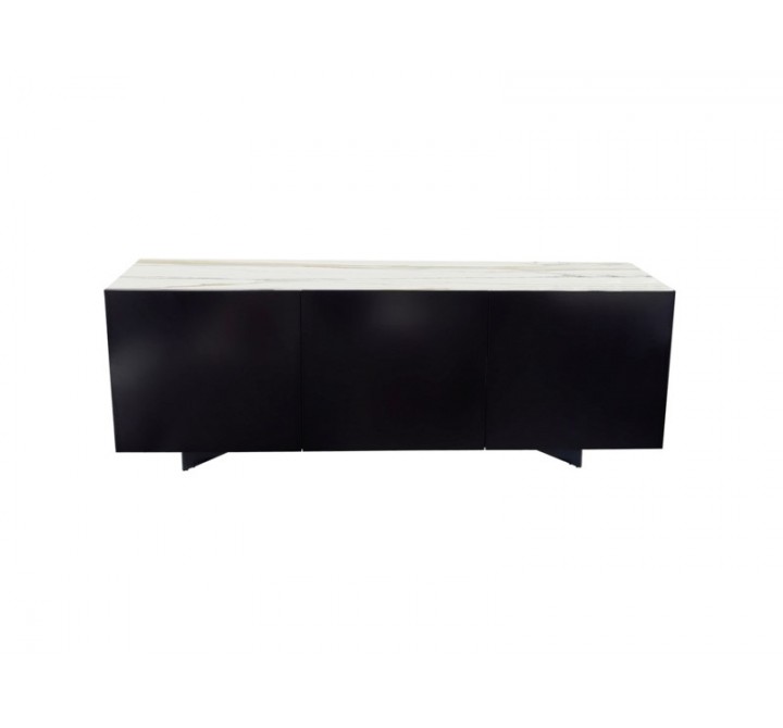 Bellini Modern Living Optik Sideboard - White Body + Brazilian Green Ceramic Top