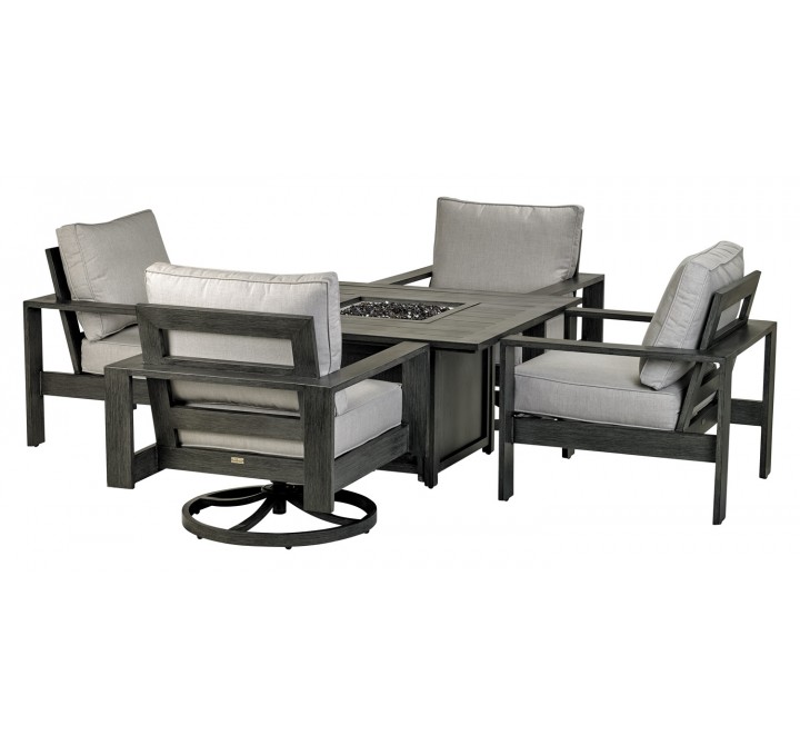 Paris 5-Piece Deep Seating Group With 49" Square Fire Table