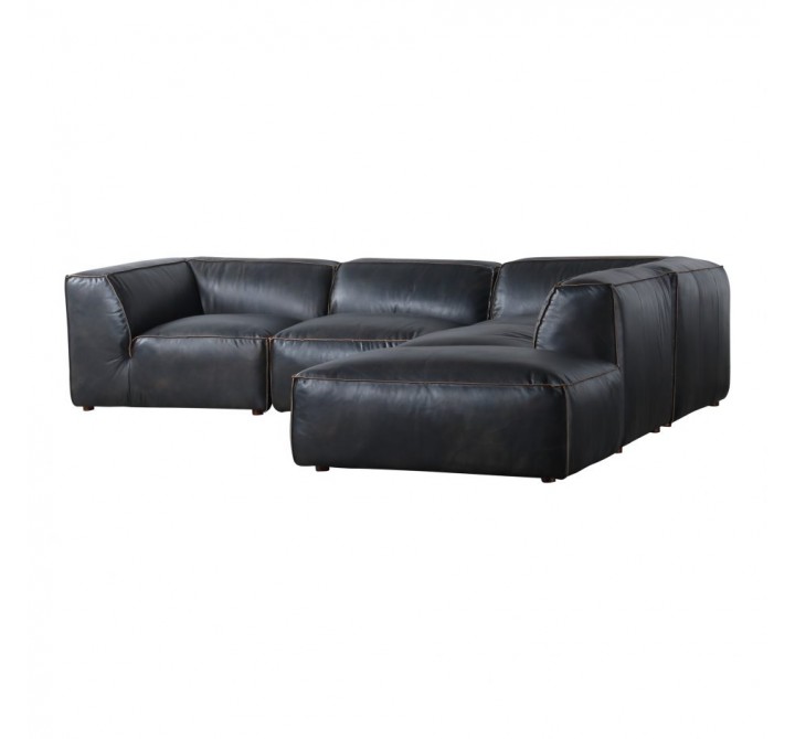 Moe's Home Collection Luxe Dream Modular Sectional Antique Black - Angled