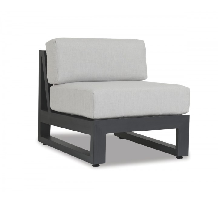 Redondo Armless Club With Cushions In Cast Silver
