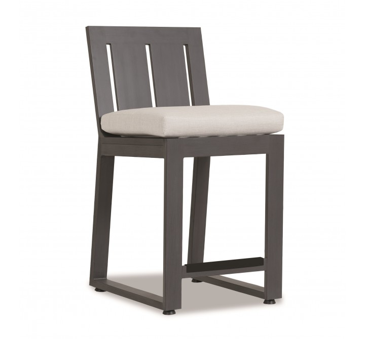 Redondo Counter Stool With Cushions In Cast Silver 