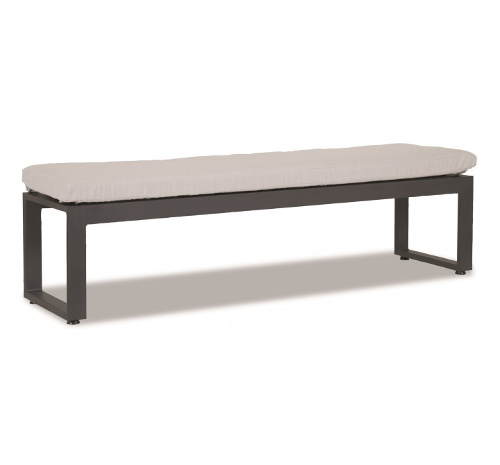 Redondo Dining Bench with Cast Silver Cushion