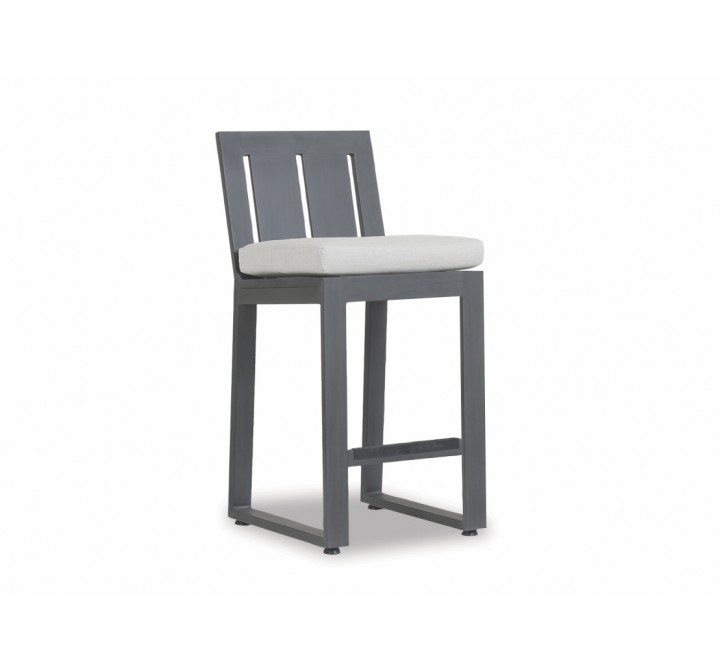 Redondo Barstool With Cushions In Cast Silver