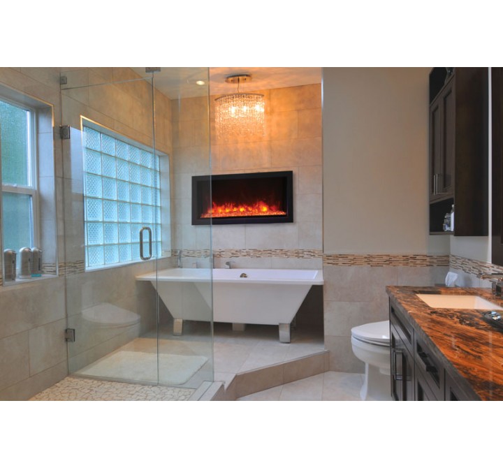 Remii 35" Extra Slim Indoor Or Outdoor Electric Built-in Fireplace - Lifetyle 1