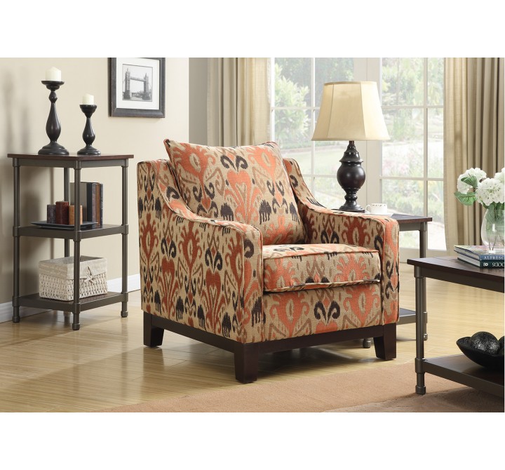 Rust Fabric With Dark Expresso Legs