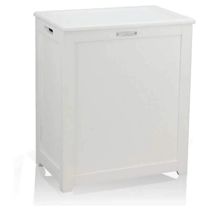 Oceanstar Storage Laundry Hamper - White - Angled