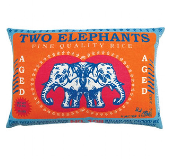 Koko Company Rice 13" x 20" Pillow with Two Elephants Print