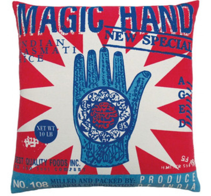 Koko Company Rice 20" x 20" Pillow with Magic Hand Print