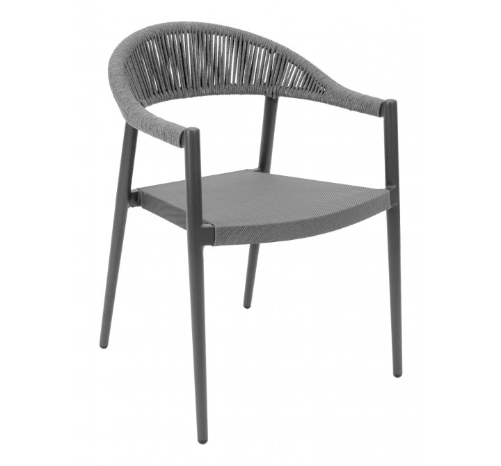 Powder Coated Aluminum Frame Arm Chair W/ Textilene Seat and Polypropylene Back - RP-01A - Front