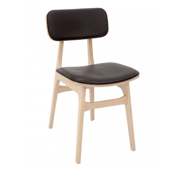 European Beechwood Wood Dining Chair - RV Latte Upholstered 