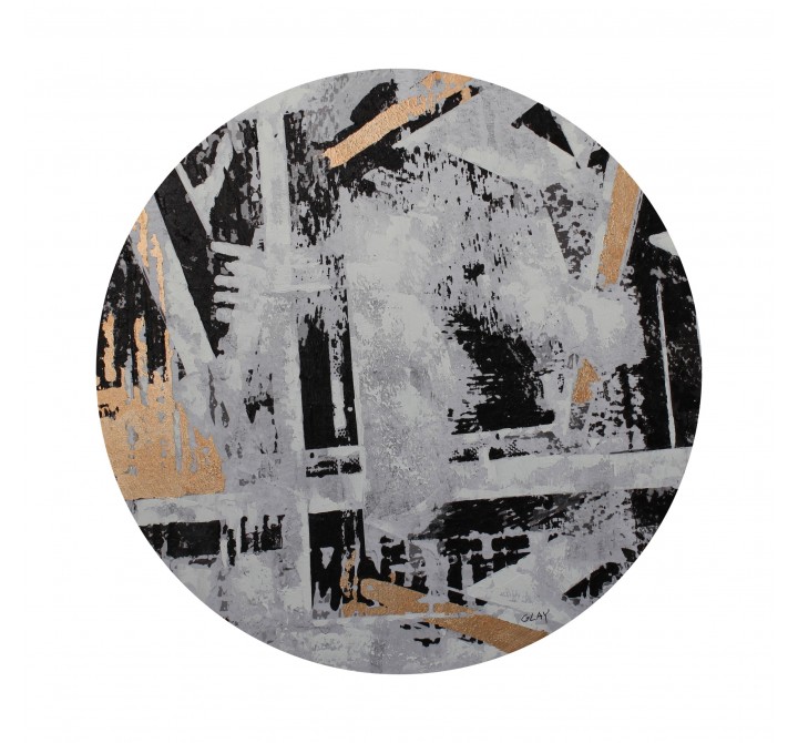 Abstract City Round Wall Décor